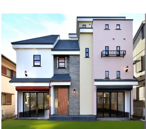 イタリアの街並みにたたずむ邸宅